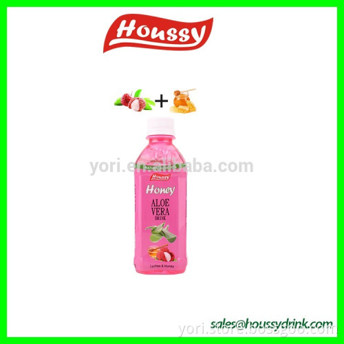 Famous brand houssy lychee flavored aloe vera drink with honey